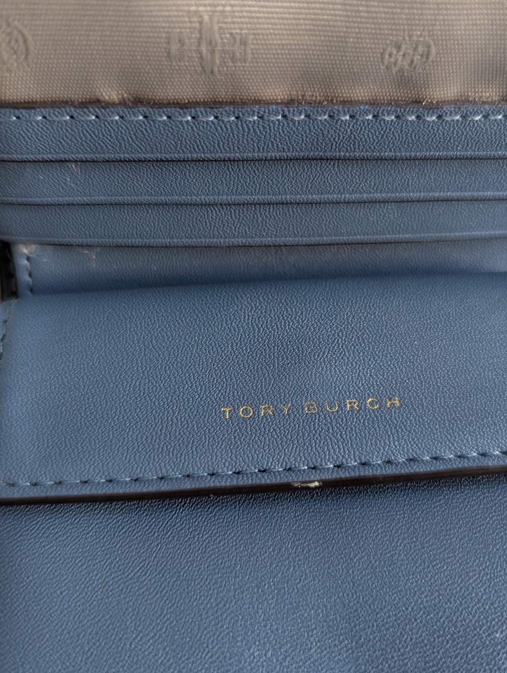 Tory Burch Blake Croc Embossed Leather Mini Wallet 4.5” Snap Deep Kelp Jacquard - Picture 11 of 15